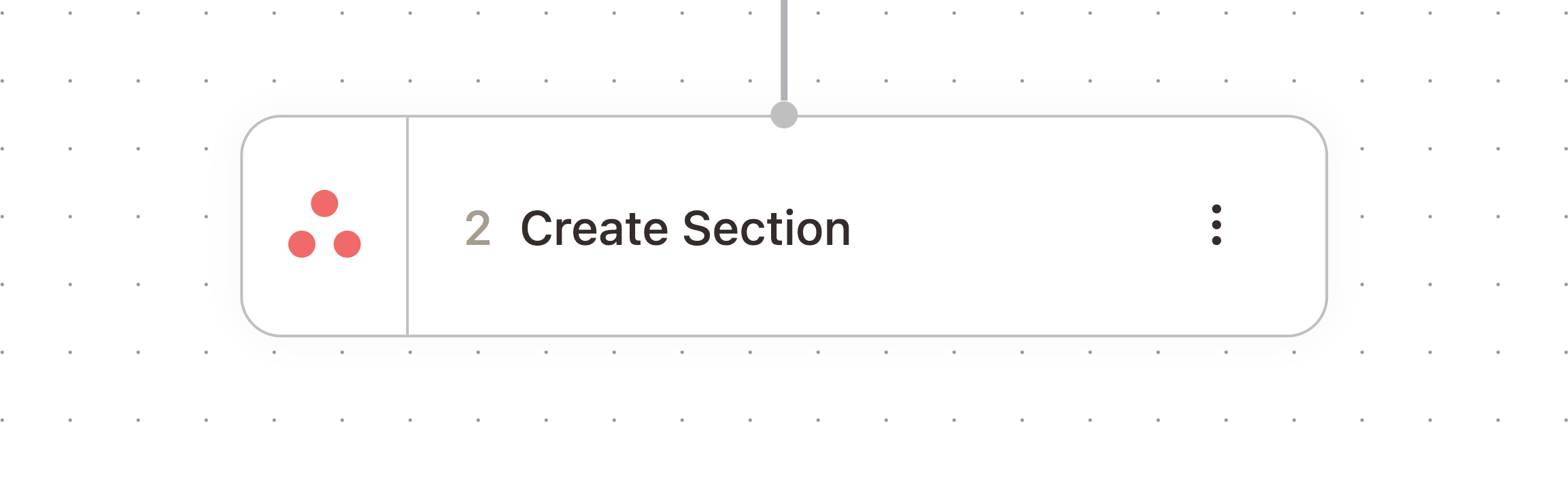 Create Section node in the workflow builder