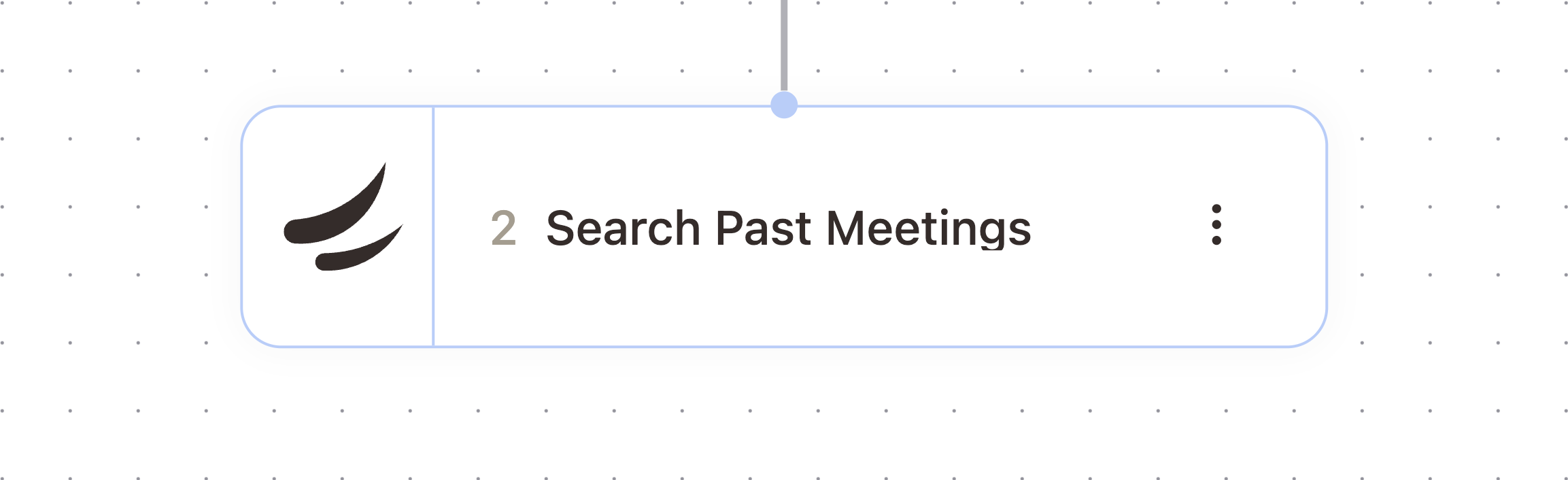 Search Past Meetings node in the workflow builder