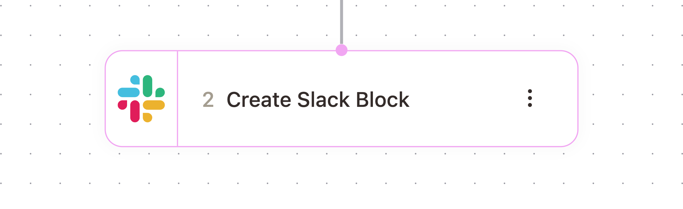 Create Slack Block node in the workflow builder