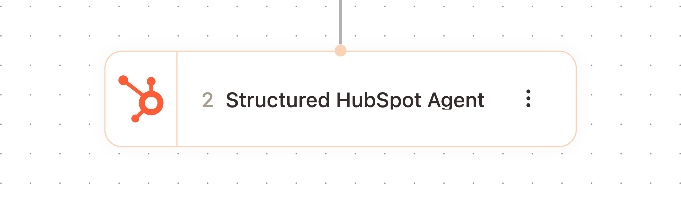 Structured HubSpot Agent node in the workflow builder