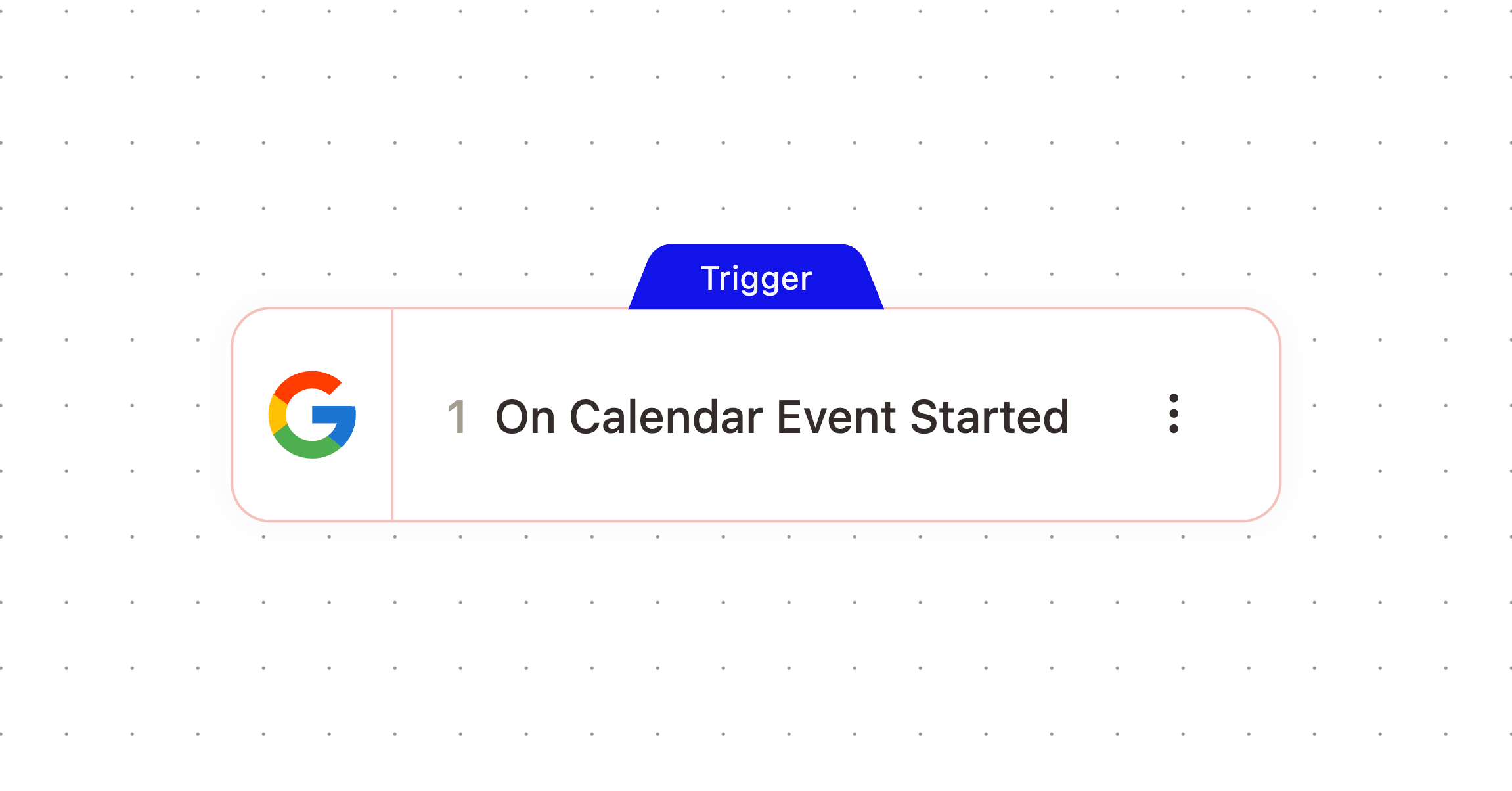 On Calendar Event Started node in the workflow builder